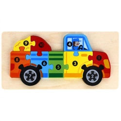 Układanka drewniana Auto 10 elementów - Mega Creative