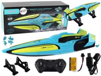 Łódź zdalnie sterowana żółto-turkusowa - Leantoys