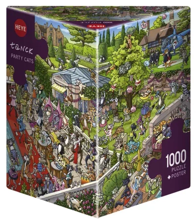 Puzzle 1000 elementów. Kocia impreza (puzzle+ plakat)