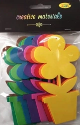 Kwiat w doniczce z pianki 9,5x12cm 9szt - Galeria Hobby