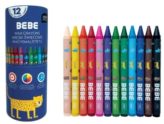 Kredki świecowe 12 kolorów Bebe Kids - INTERDRUK