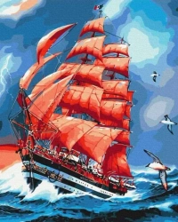Malowanie po numerach - Szkarłatne żagle 40x50cm - Twoje Hobby