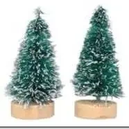 Drzewka minaturowe plastikowe Choinki zielone 6szt - Titanum