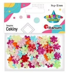 Cekiny 13mm wypukłe pastelowe kwiaty mix kolorów - Titanum