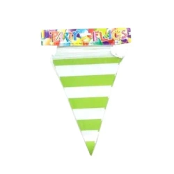 Girlanda flagi w paski zielona 27.5cmx10m - Penword