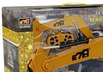 Koparka RC 2.4G ze światłem żółta - Leantoys