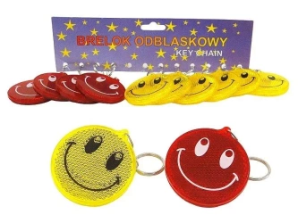 Brelok zawieszka odblaskowa z buźką 12szt - ADAR