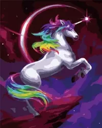 Malowanie po numerach - Nocny jednorożec 40x50cm - ArtiFly