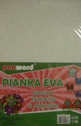 Pianka brokatowa biała 20x30cm 5szt - Penword