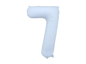 Balon foliowy cyfra 7 86cm mglisty niebieski - PartyDeco