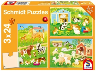Puzzle 3x24 Słodkie zwierzaki G3 - Schmidt
