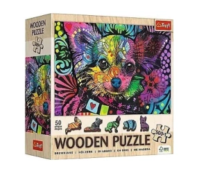 Puzzle drewniane 500+1 Kolorowy szczeniak TREFL