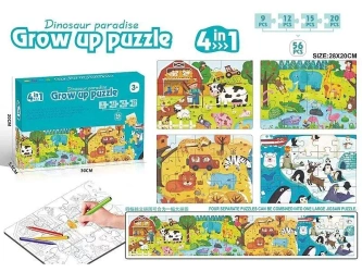 Puzzle do kolorowania 56el z flamastrami - ADAR