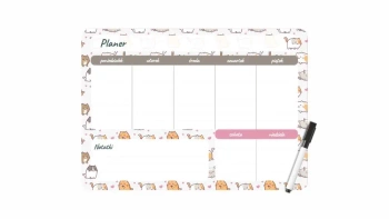 Planer magnetyczny 35x25 tygodniowy z nadrukiem kittens - BIURFOL