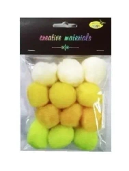 Pompony akrylowe żółte 40mm 12szt - Galeria Hobby