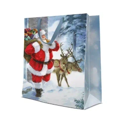 Torebka prezentowa Mikołaj nadchodzi, bardzo duża