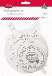 Dekoracje kartonowe do kolorowania 12szt - Titanum