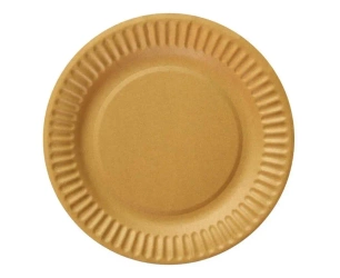 Talerzyki papierowe jednokolorowe złote 18cm 6szt - Godan