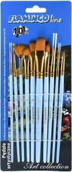 Pędzle artystyczne Flamingo 10 sztuk - Titanum