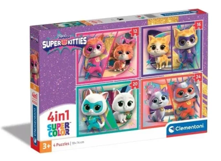 Puzzle 4w1 Super Kolor SuperKitties - Clementoni