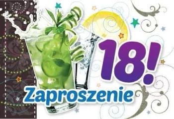 Zaproszenie ZZ-039 Urodziny 18 drinki (5 szt.) - Kukartka