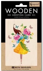 Karnet drewniany C6 + koperta Bukiet - Cozywood