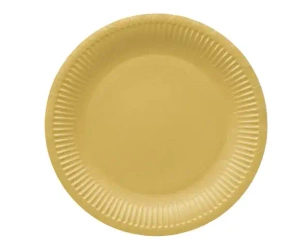 Talerze papierowe Round 18 cm, złote (8 sztuk)
