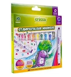Pisaki dwustronne z pieczątkami 10 kolorów - Cricco