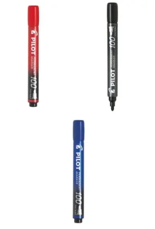 3 x Marker permanentny Pilot SCA-100 okrągły czarny/czerowny/niebieski