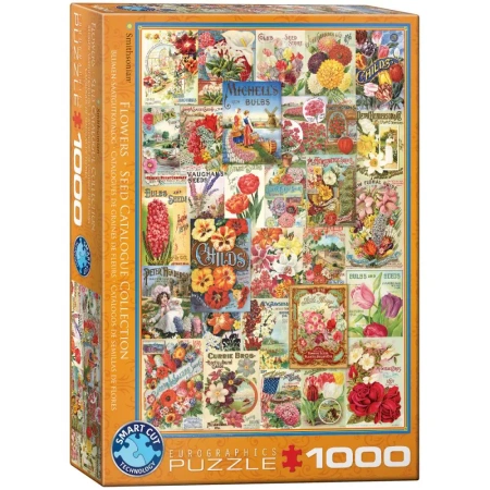 Puzzle 1000 Flower Seed Catalog Covers 6000-0806 - Eurographics