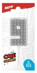 Świeczka klocki cyfra 9 szara - MFP