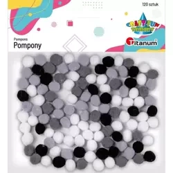 Pompony poliestrowe 10mm mix 120szt - Titanum