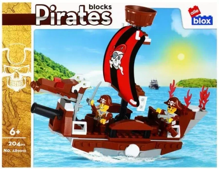 Klocki konstrukcyjne Alleblox Pirat 204el 34x27x6 18/36