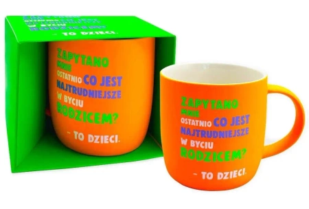 Kubek neonowy Bycie rodzicem - Kukartka