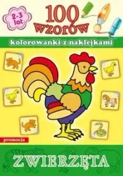 100 wzorów - kolorowanki z naklejkami. Zwierzęta - praca zbiorowa