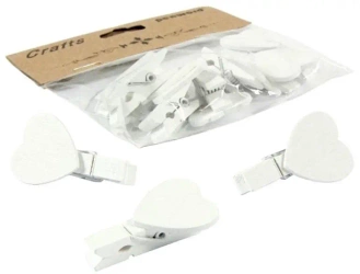 Klamerki drewniane z sercem 10szt - Penword