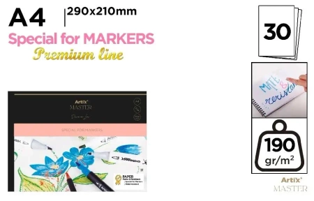 Szkicownik A4/30K do markerów - Artix