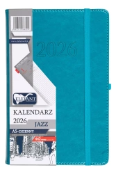 Kalendarz 2026 A5 dzienny Jazz turkusowy - praca zbiorowa