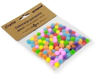 Dekoracje pompony 1cm mix kolorów 120 sztuk - Penword