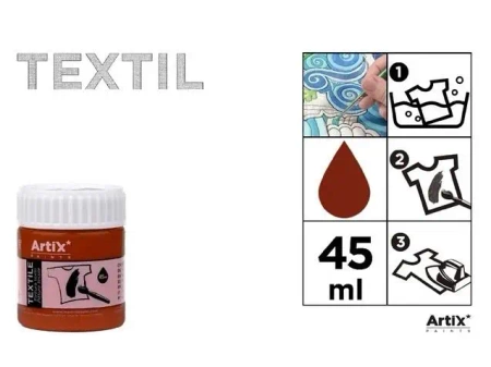 Farba do tkanin ziemia brunatna 45ml (6szt) - Artix