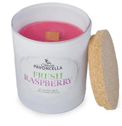 Świeczka sojowa Fresh Raspberry biała 135g - Pavoncella