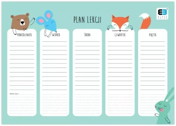 Plan lekcji A4 bB&B Kids Pastel, Interdruk