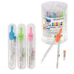 Cyrkiel metalowy z grafitem etui mix - STARPAK