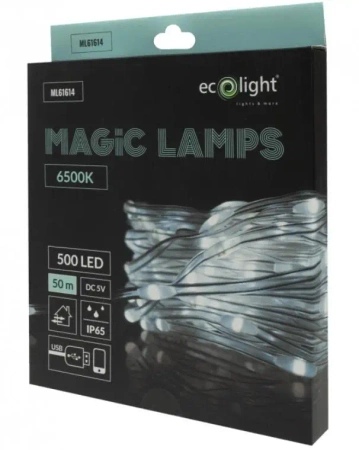 Magiczne lampki 500 led 6500K 50m DC5V - Eco Light