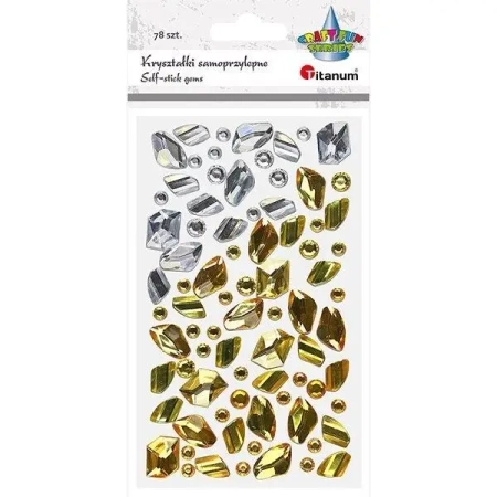 Kryształki samoprzylepne kamyki mix 79szt - Titanum