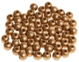 Koraliki drewniane do nawlekania złote 10mm 60szt - Brewis