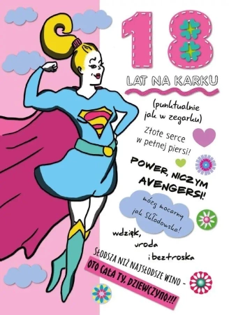 Karnet B6 Urodziny - 18-stka Dziewczyna - Henry