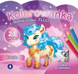 Kolorowanka z tatuażami fluo Kucyki - praca zbiorowa