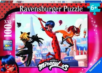 Puzzle XXL 100 Biedronka i czarny kot - Ravensburger
