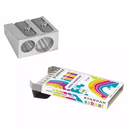 Temperówka szkolna metalowa 2 ostrza - STARPAK